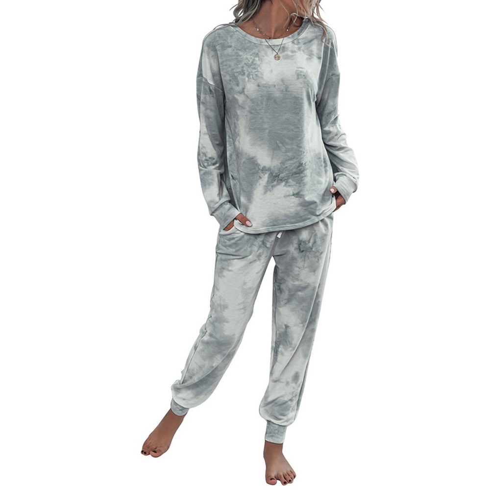 Blue Gray Tie Dye Lounge Set